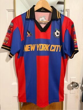 Official NYC New York City Blue and Red Soccer Jersey